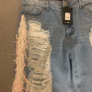 Distressed Fringe Jeans